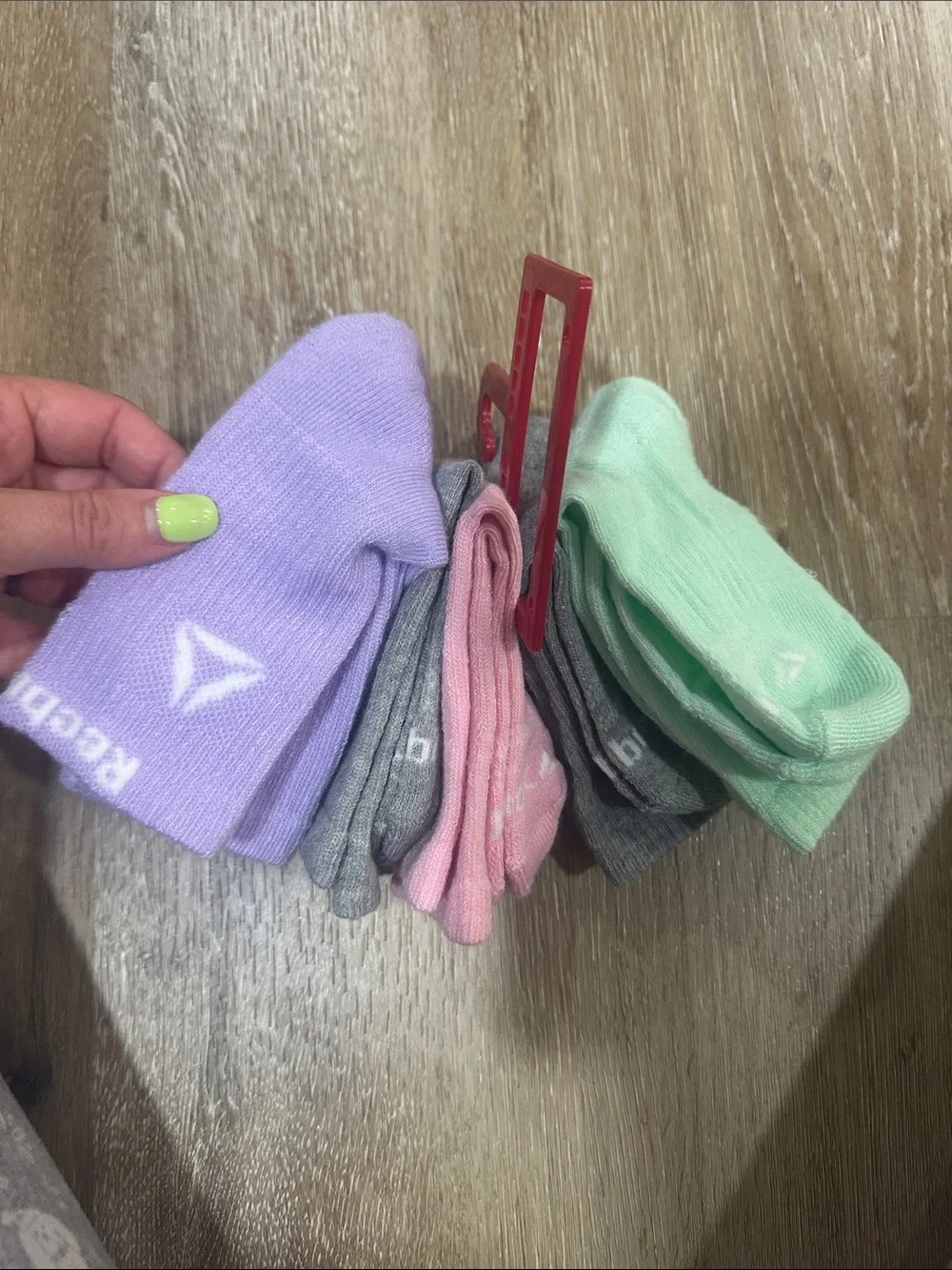 Reebok Kids Low-Cut Sock Set - Lavender, Mint, Pink, Gray set of 5